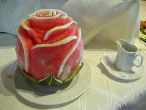 melon carved rose