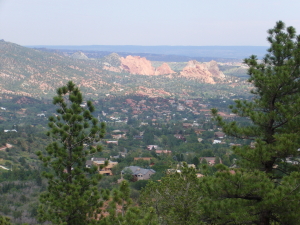 View of Garden of Gods from trail