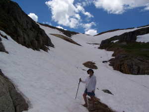 Barb on snowfield