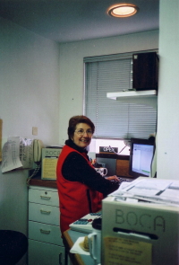 Barb at work in Ticket Office