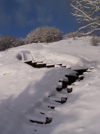 Stairs in snow