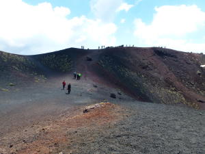 Climbing the crater